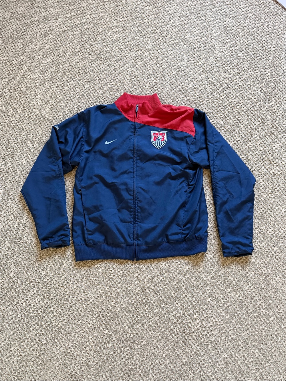 Nike USMNT USA Soccer Futbol Full Zip Windbreaker Jacket (Men’s L) Vintage Y2K